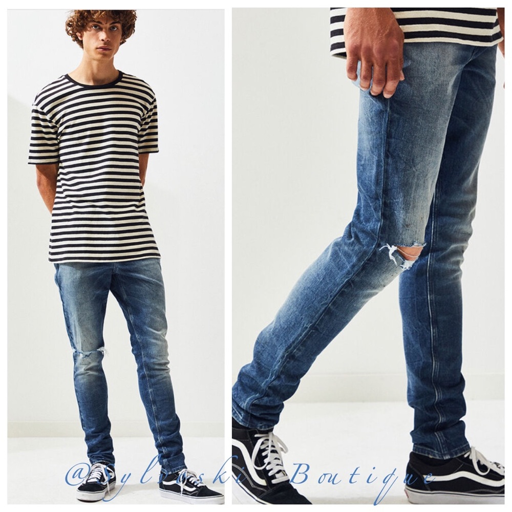 🔥PacSun Destroy Splatter Stacked Skinny Jeans NWT - Picture 1 of 8
